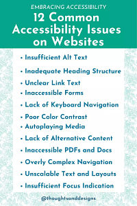 12 common accessibility issues on websites. How to make your website more accessible.